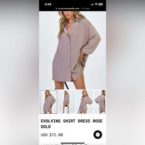 Princess polly - Evolving shirt dress in gold
